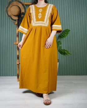 پیراهن مانتوی طرح پادمیرا E7463 (خردلی)