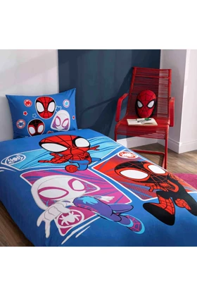 سرویس روتختی یک نفره Taç مدل Spidey Adventure پنبه - چندرنگ