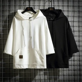 تیشرت کلاهدار پنبه لش