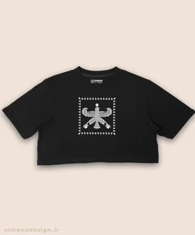 کراپ زنانه اصیل ایرانی طرح درفش شهباز هخامنشیان