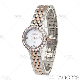 ساعت الکسا اسپشیال زنانه رزگلد نقره ای دور نگین 106142