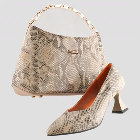 ست کیف و کفش زنانه چرم یلسان مدل آندیا کد 900-ROZHIN-RTL