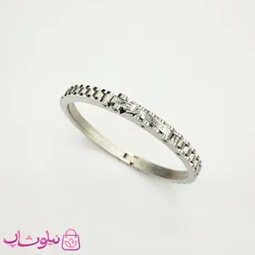 دستبند بنگل مردانه مدل رولکس نقره ای