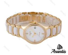 ساعت سیتیزن VIP زنانه سرامیکی سفید طلایی w-0104