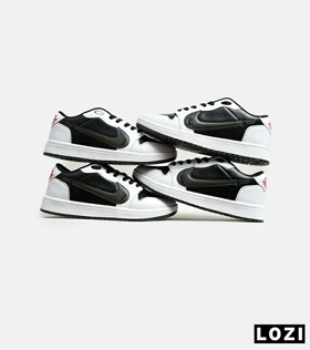 کفش کتانی مردانه و زنانه سفید مشکی NIKE jordan 1
