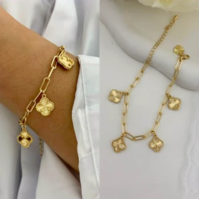 دستبند ونکلیف طلایی زنانه964