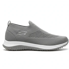 کفش کتانی اسکیچرز جورابی طوسی روشن کد 294996