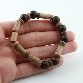 دستبند زنانه چوبی مدل مهره ای