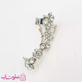 گوشواره لاله گوش طرح پروانه نقره ای