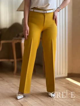 شلوار از بالا راسته کرپ قد 102