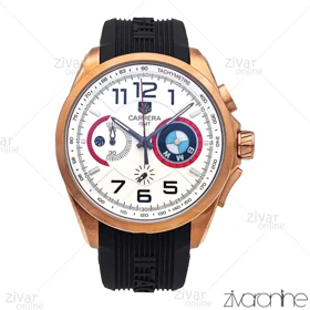 ساعت تگ هویر کررا مردانه رزگلد سفید بند رابر مدل (BMW) 106034