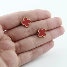 گوشواره مدل ونکلیف (طلایی قرمز)