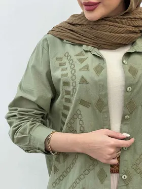 مانتو لینن گلدوزی مهرانا