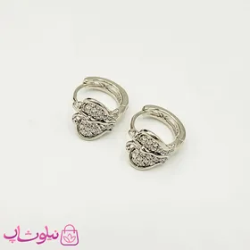 گوشواره حلقه‌ای ژوپینگ مدل پروانه نقره ای