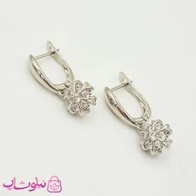 گوشواره آویز ژوپینگ مدل گل سیلور