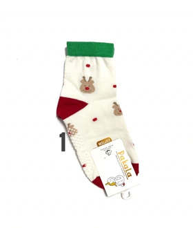 جوراب بچگانه سایز 30تا35 ساق بلند استپ دار کریسمس وارداتی نخ پنبه اعلا