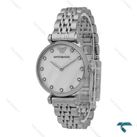ساعت زنانه امپریو آرمانی سیلور صفحه سفید صدفی Armani-7615-L