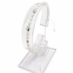 دستبند صدف و نقره زنانه مدل صدف سپید با بند قابل تنظیم silver-shell-bracelet-br-shl-001