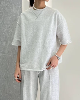 تیشرت باکسی طوسی ملانژ برندZARA