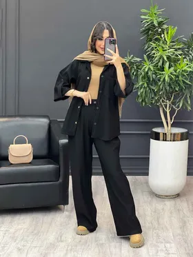 ست مانتو و شلوار بیسکوییتی