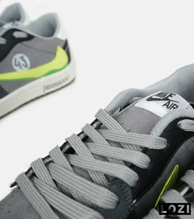 کفش کتانی مردانه طوسی لیمویی NIKE travis scott مدل 6637