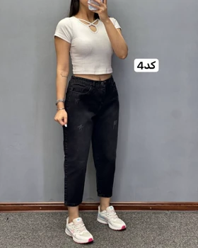 شلوار جین مام فیت کد 2874