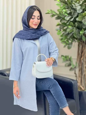مانتو راه راه آستین پاکتی وینا