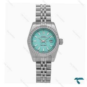 رولکس زنانه سیلور ایندکس خط صفحه فیروزه ای Rolex-8253-L