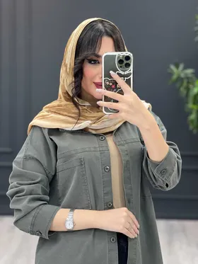مانتو جین رنگی دو جیب