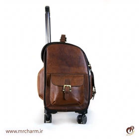 چمدان تمام چرم قهوه ای تیره mrc168-13