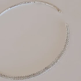 گردنبند چوکر (طوق) گردن مدل نگین‌دار دو لاین