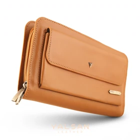 کیف دستی مردانه چرم یلسان مدل آریا کد 017-HRM (عسلی)