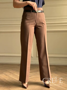 شلوار کرپ دوبل فلرکمردار قد 106