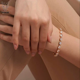 دستبند فول نگین الماس پیر دایموند