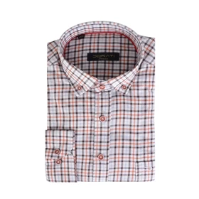 پیراهن مردانه رسمی چهارخونه سفید