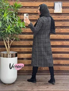 پالتو چهارخونه بلند شش دکمه