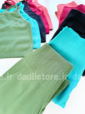 ست کراپ بند دوبل و لگ پشت چروک ورزشی سیملس اقتصادی