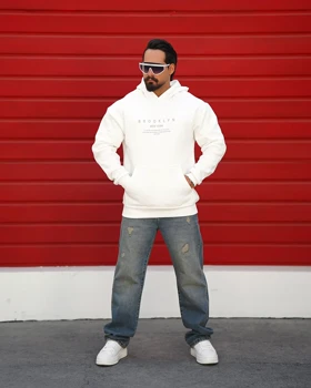 هودی مردانه دورس سه‌نخ طرح Brooklyn