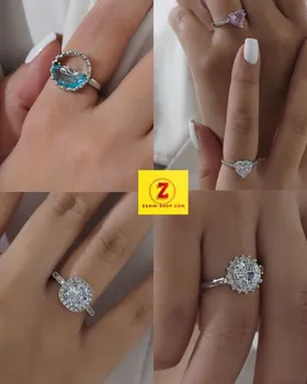 انگشتر نگینی زنانه طرح جواهر