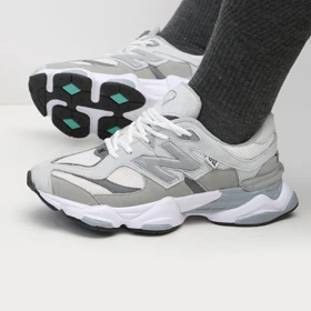 کفش و کتانی مردانه و زنانه چرم طبیعی مدل نیوبالانس NEWBALANCE 9060 رنگ طوسی کد 8892