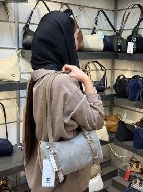 کیف جیر دوشی زنانه و دخترانه کتی (بیسکوییتی)