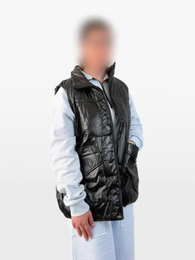 پافر زنانه ورنی ساده جیب‌دار