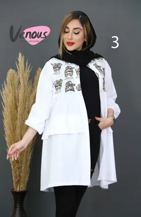 مانتو پوپلین بالا طرحدار