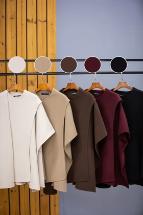 پالتو پانچ رویا با کمربند چرم