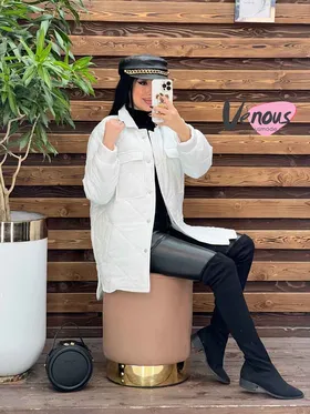 کاپشن لوزی دوزی جیب پاکتی