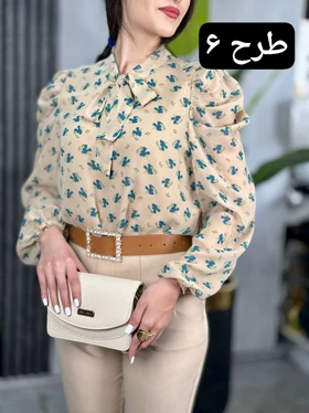 شومیز حریر آستین پف کد 1865