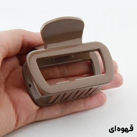 کلیپس دخترانه مدل مربعی ساده کوچک (قهوه‌ای)