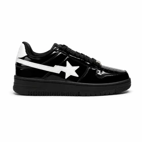 کفش کتانی ونس مدل BAPE STA مشکی سفید ورنی 295697