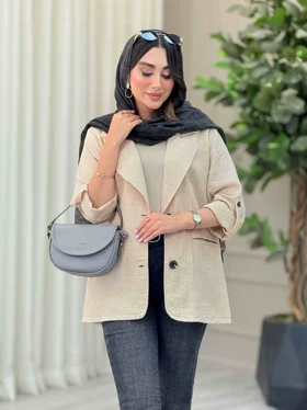 مانتو دو دکمه آستین پاگن آرنیکا