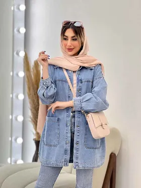 مانتو جین برش‌دار